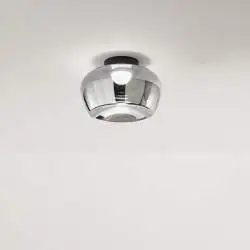 Plafoniera Moderna Kave Metallo Vetro Specchiato Led 20W 3000K Dimmerabile Ip20