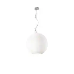 Sospensione Contemporanea Ufo Vetro Bianco 3 Luci E27 Ip20
