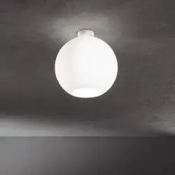 Plafoniera Contemporanea Ufo Vetro Bianco 1 Luce E27 Ip20