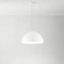 Sospensione Contemporanea Bell Metallo Bianco Vetro 1 Luce E27