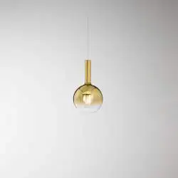 Sospensione Contemporanea Lollipop Vetro Oro 1 Luce E27 Ip20 D20