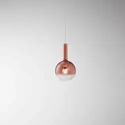 Sospensione Contemporanea Lollipop Vetro Rame 1 Luce E27 Ip20 D20