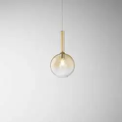 Sospensione Contemporanea Lollipop Vetro Ambra 1 Luce E27 Ip20 D25