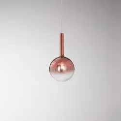 Sospensione Contemporanea Lollipop Vetro Rame 1 Luce E27 Ip20 D25