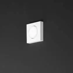 Plafoniera Moderna Bottone Metallo Bianco Opaco 1 Luce Gx53 Ip20