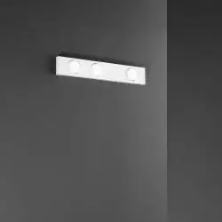 Plafoniera Moderna Bottone Metallo Bianco Opaco 3 Luci Gx53 Ip20