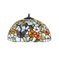 Paralume Tiffany Vetro Decorato Multicolor D. 50Cm