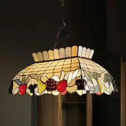 Lampadario Tiffany Vetro Multicolor 2 Luci E27 Piccolo