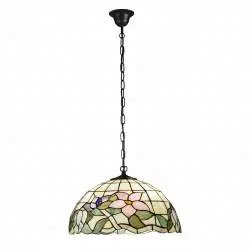 Lampadario Tiffany Vetro Multicolor Scuro 3 Luci E27