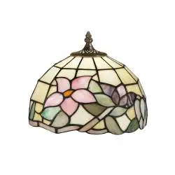 Paralume Tiffany In Vetro Decorato Multicolor D. 25Cm