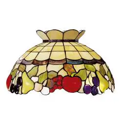 Paralume Tiffany In Vetro Decorato Multicolor D. 45Cm