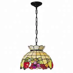 Sospensione Tiffany Vetro Multicolor Fantasia 1 Luce E27