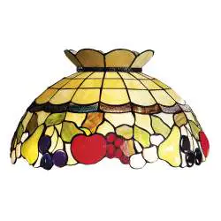 Paralume Tiffany In Vetro Decorato Multicolor D. 55Cm