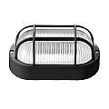 Plafoniera Esterno Contemporanea Quinn Pc Nero Griglia 1 Luce E27 Ip44 RL116PL1NE