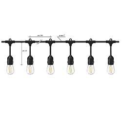 Stringa Industrial Violet Pc Nero 10 Luci E27 Ip44 Stringa Industrial Violet Pc Nero 10 Luci E27 Ip44