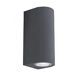 Applique Esterno Moderna Harper Alluminio Nero 2 Luci Gu10 Ip54