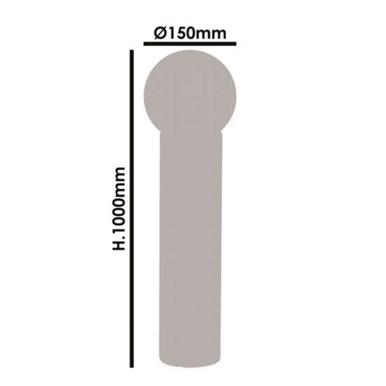 Paletto Esterno Moderno Brooklyn Alluminio Nero Bianco 1 Luce E27 Ip44 RL101LP