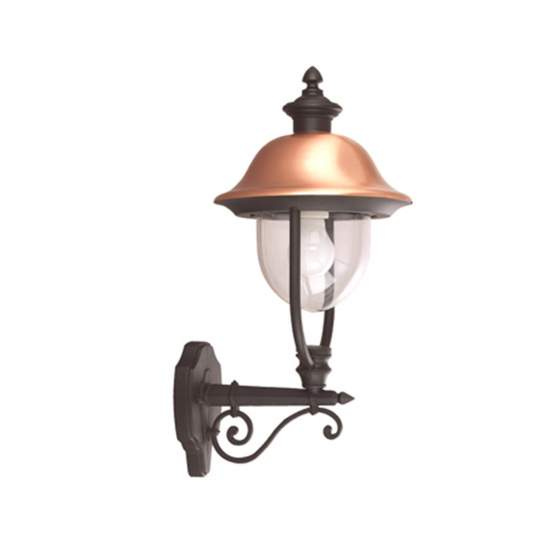 Applique Esterno Tatum Alluminio Nero Rame Su 1 Luce E27 Ip44 RL119AP