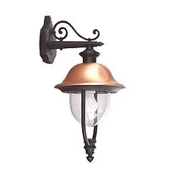 Applique Esterno Tatum Alluminio Nero Rame Giu' 1 Luce E27 Ip44