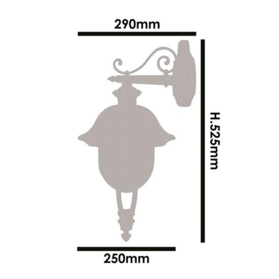 Applique Esterno Tatum Alluminio Nero Rame Giu' 1 Luce E27 Ip44 RL119APNR