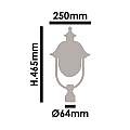 Testa Palo Esterno Classico Tatum Alluminio Nero Rame 1 Luce E27 Ip44 RL119TP