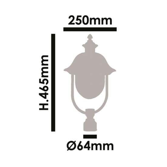 Testa Palo Esterno Classico Tatum Alluminio Nero Rame 1 Luce E27 Ip44 RL119TP
