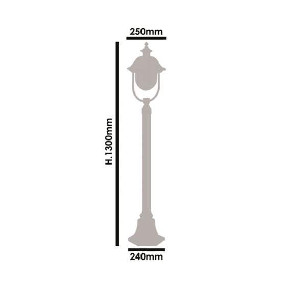 Paletto Esterno Classico Tatum Alluminio Nero Rame 1 Luce E27 Ip44 RL119LP