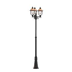 Palo Esterno Classico Tatum Alluminio Nero Rame 3 Luci E27 Ip44 Palo Esterno Classico Tatum Alluminio Nero Rame 3 Luci E27 Ip44
