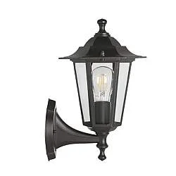 Applique Esterno Riley Alluminio Nero Su 1 Luce E27 Ip44