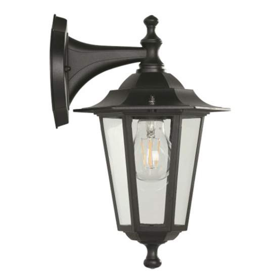 Applique Esterno Riley Alluminio Nero Giu' 1 Luce E27 Ip44 RL117AP1NE
