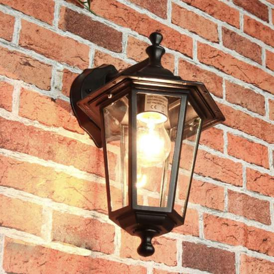 Applique Esterno Riley Alluminio Nero Giu' 1 Luce E27 Ip44 RL117AP1NE