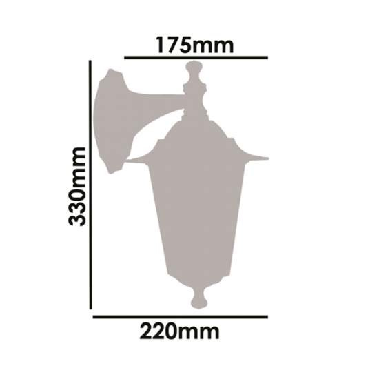 Applique Esterno Riley Alluminio Nero Giu' 1 Luce E27 Ip44 RL117AP1NE