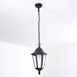 Sospensione Esterno Riley Alluminio Nero 1 Luce E27 Ip44 Sospensione Esterno Riley Alluminio Nero 1 Luce E27 Ip44