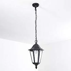 Sospensione Esterno Riley Alluminio Nero 1 Luce E27 Ip44