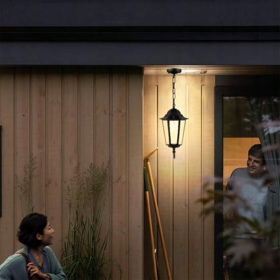Sospensione Esterno Riley Alluminio Nero 1 Luce E27 Ip44 RL117LSNE