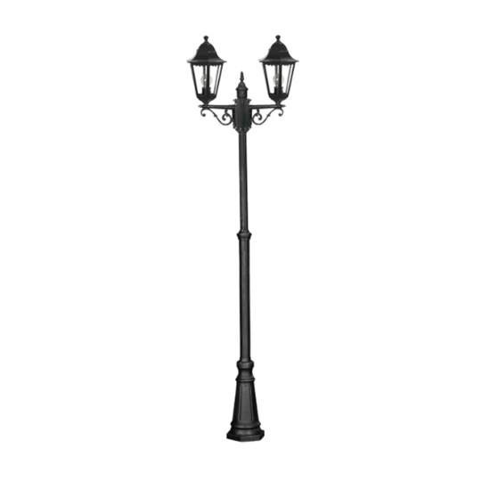 Palo Esterno Sawyer Alluminio Nero 2 Luci E27 Ip44 RL118LP2NE