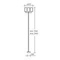 Palo Esterno Sawyer Alluminio Nero 3 Luci E27 Ip44 RL118LP3NE