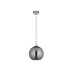 Sospensione Contemporanea Balls Acciaio Cromo Vetro Fumè 1 Luce E27 D25Cm