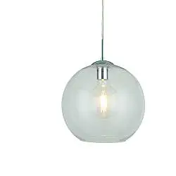 Sospensione Contemporanea Balls Acciaio Cromo Vetro Trasparente 1 Luce E27 D30Cm