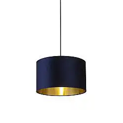 Paralume Contemporaneo Velluto Tessuto Blu Oro