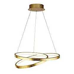Lampadario Moderno Galleggiante Acciaio Oro Policarbonato Bianco Led 42,4W 3000K