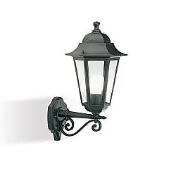 Applique Per Esterno 1 Luce In Alto In Alluminio Nero E27 Esagonale