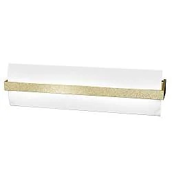 Applique Contemporanea Wood Metallo Foglia Oro Vetro Bianco 2 Luci E27 L50Cm