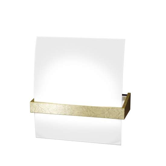 Applique Contemporanea Wood Metallo Foglia Oro Vetro Bianco 1 Luce E27 1019_AM-FO