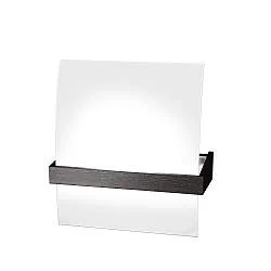 Applique Contemporanea Wood Metallo Nerowengè Vetro Bianco 1 Luce E27