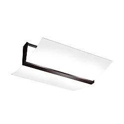 Plafoniera Contemporanea Wood Metallo Nerowengè Vetro Bianco 2 Luci E27 43Cm