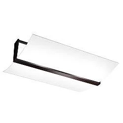 Plafoniera Contemporanea Wood Metallo Nerowengè Vetro Bianco 2 Luci E27 53Cm