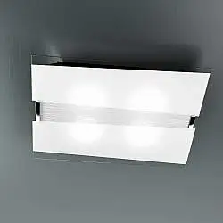 Applique Contemporanea Mad Metallo E Vetro Bianco 4 Luci E27