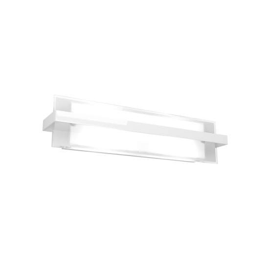 Applique Industrial-Minimal Cross Metallo Bianco Vetro 2 Luci E27 60Cm 1106_AG-BI