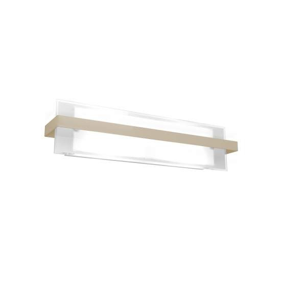 Applique Industrial-Minimal Cross Metallo Sabbia Vetro Bianco 2 Luci E27 60Cm 1106_AG-SA